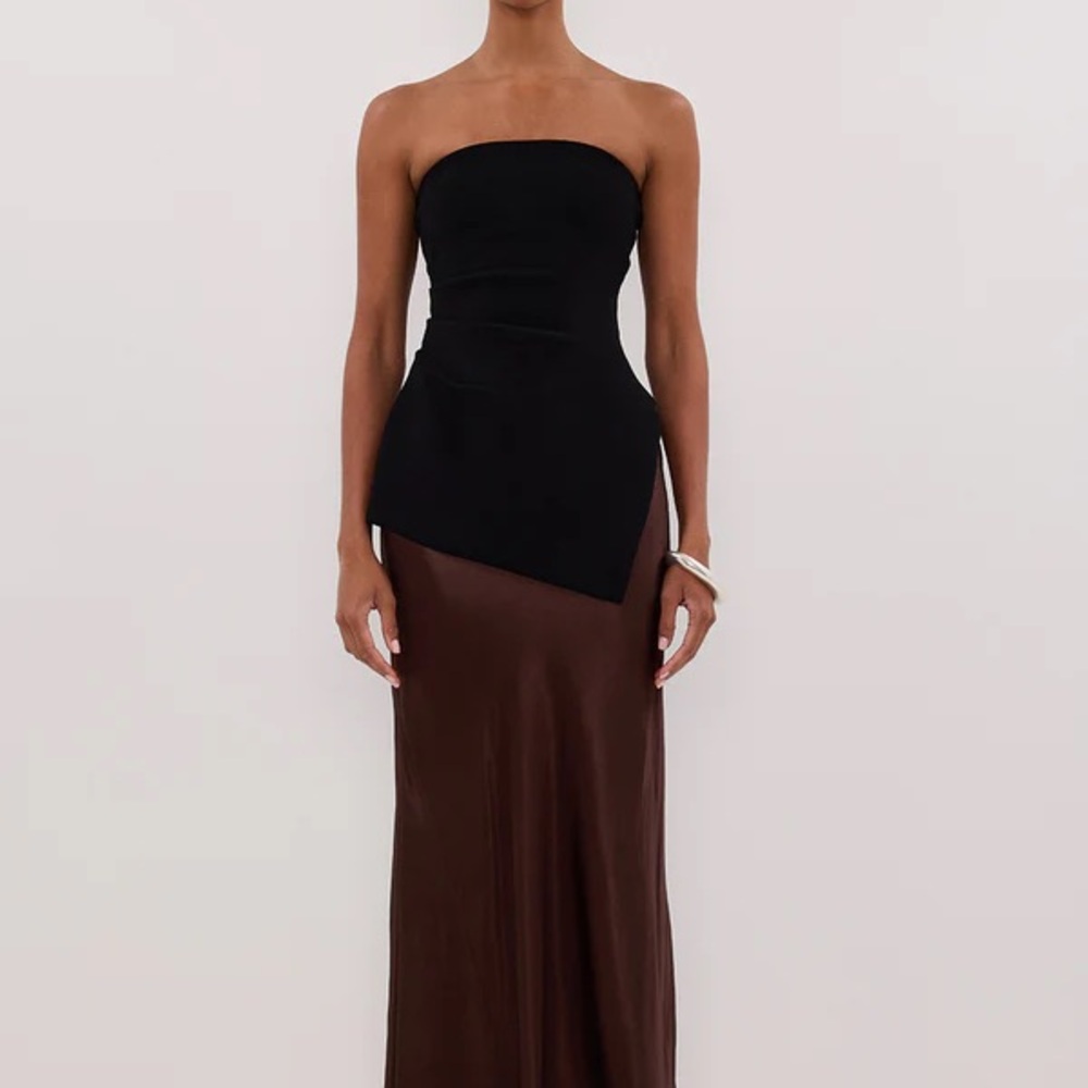 DISSH LUKE BLACK LONGLINE BANDEAU TOP